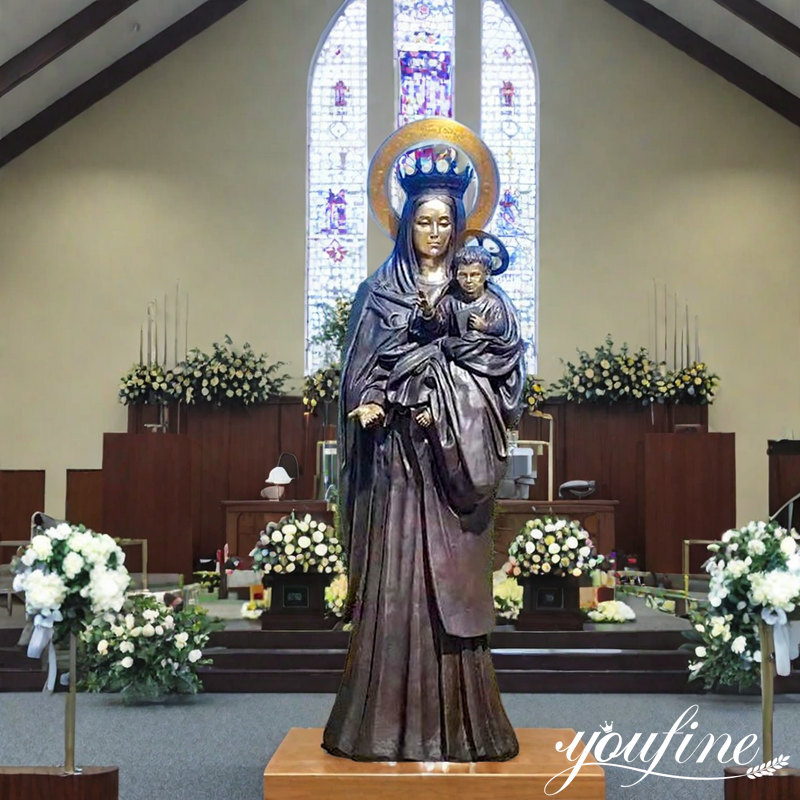 mary holding baby jesus statue