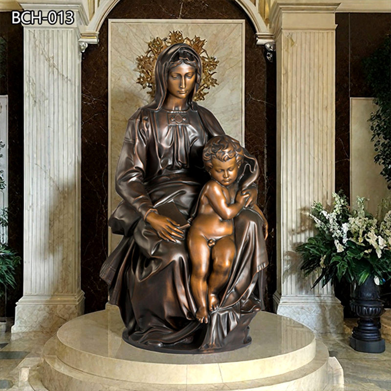 Bronze Church Decor Madonna of Bruges Statue for Sale