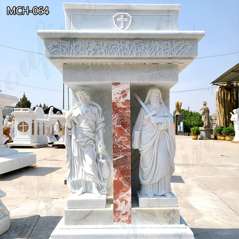 White Marble Custom Church Pulpit For Sale